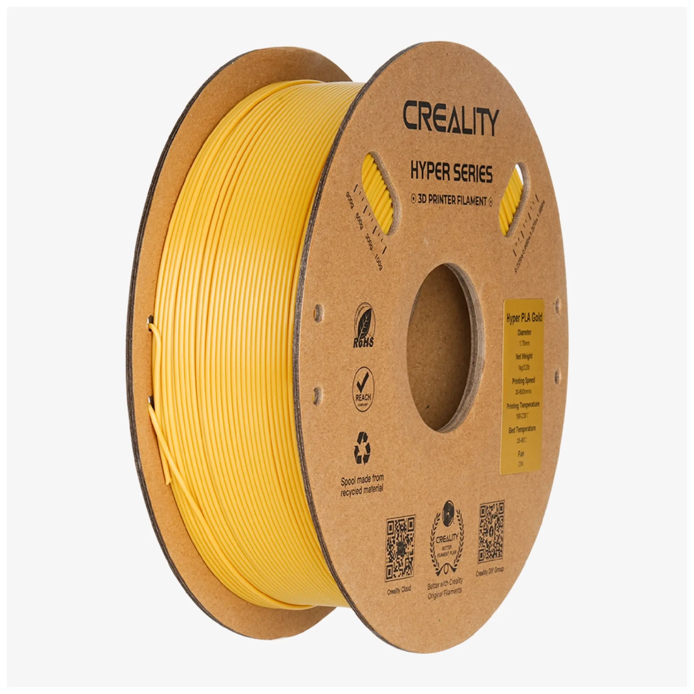 Filament Hyper PLA (tworzywo sztuczne) do drukarki 3D CREALITY 1 kg, 1,75 mm, złoty (3301010415) cena - zdjęcie 0