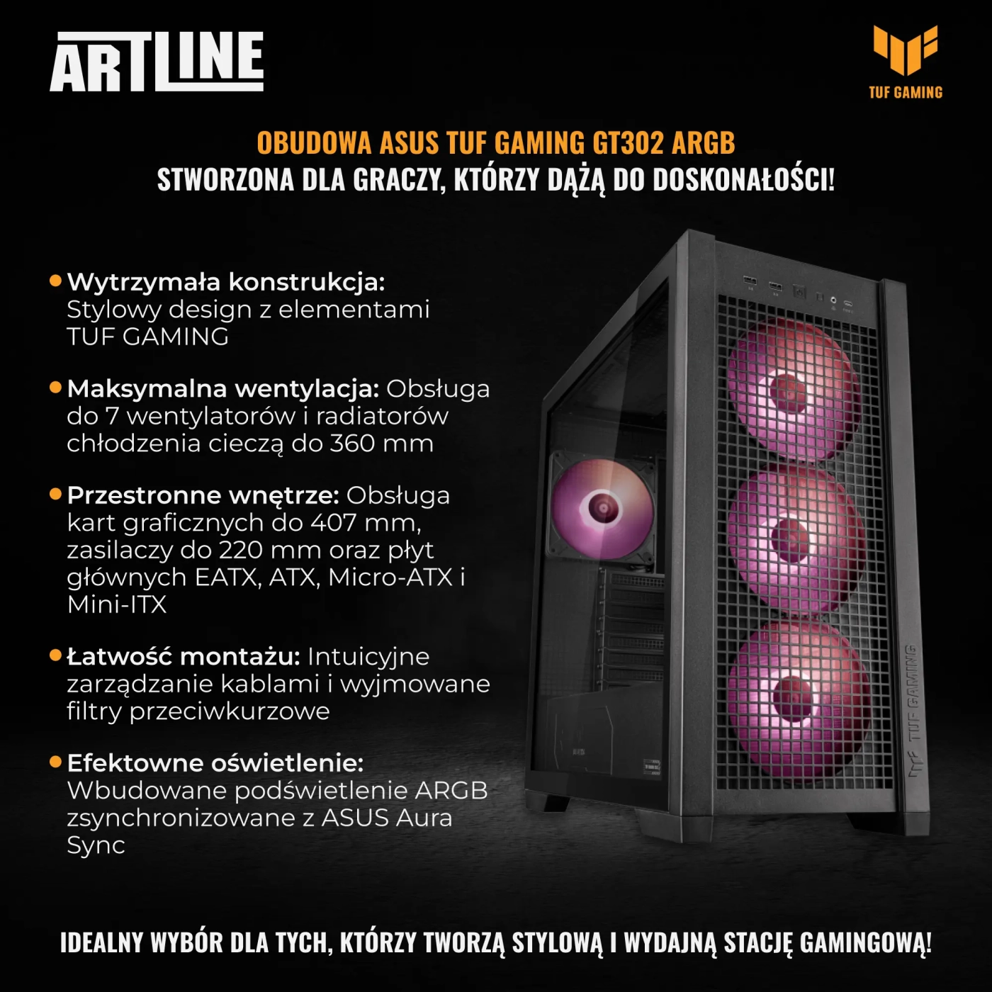 Komputer gamingowy ARTLINE GT302 Ryzen 7 9800X3D RTX 4080 SUPER 16GB GT302322TWin (R798X3DRTX48S16GT32b322Tw) cena - zdjęcie 6