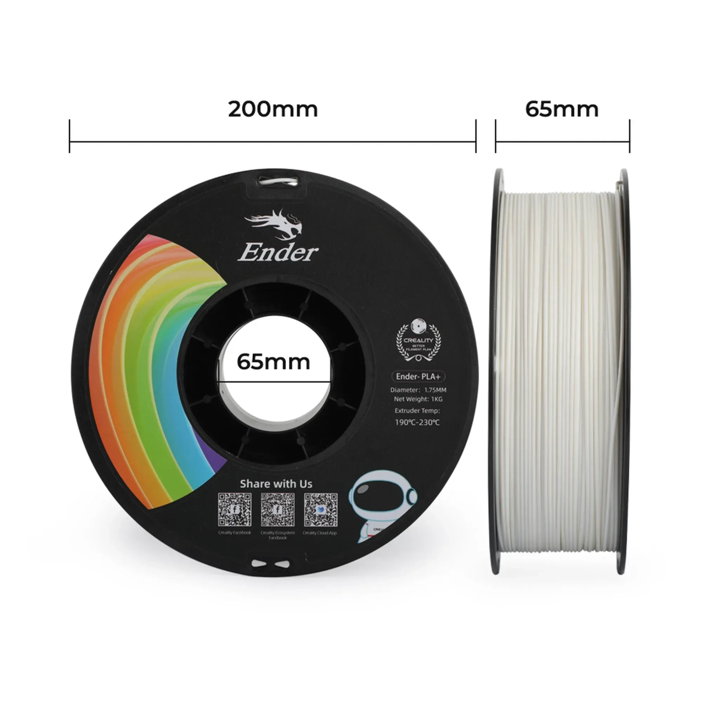 Filament Creality Ender-PLA Plus, 1kg, 1.75mm, biały (3301010305) cena - zdjęcie 5