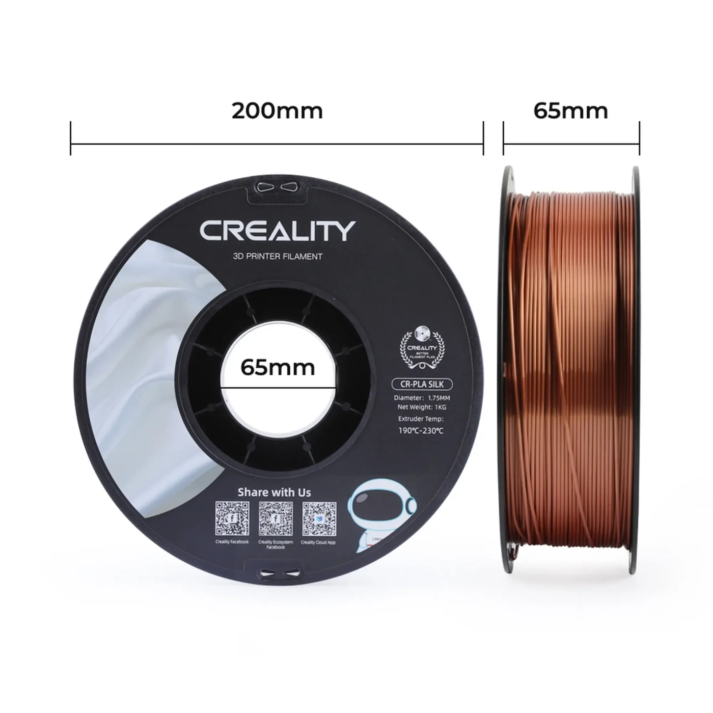 Filament Creality PLA Silky Shine, 1kg, 1.75mm, czerwono-miedziany (3301120002) cena - zdjęcie 5