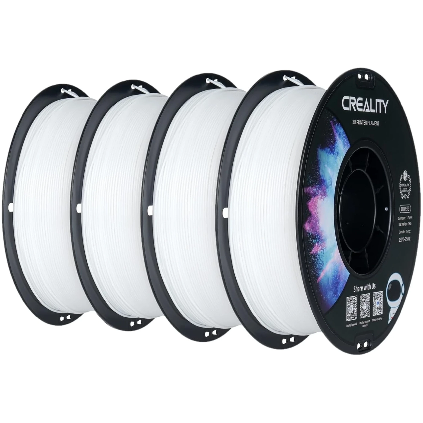 Filament Creality PETG 4x1kg 1,75mm Biały (3301030085) cena - zdjęcie 0