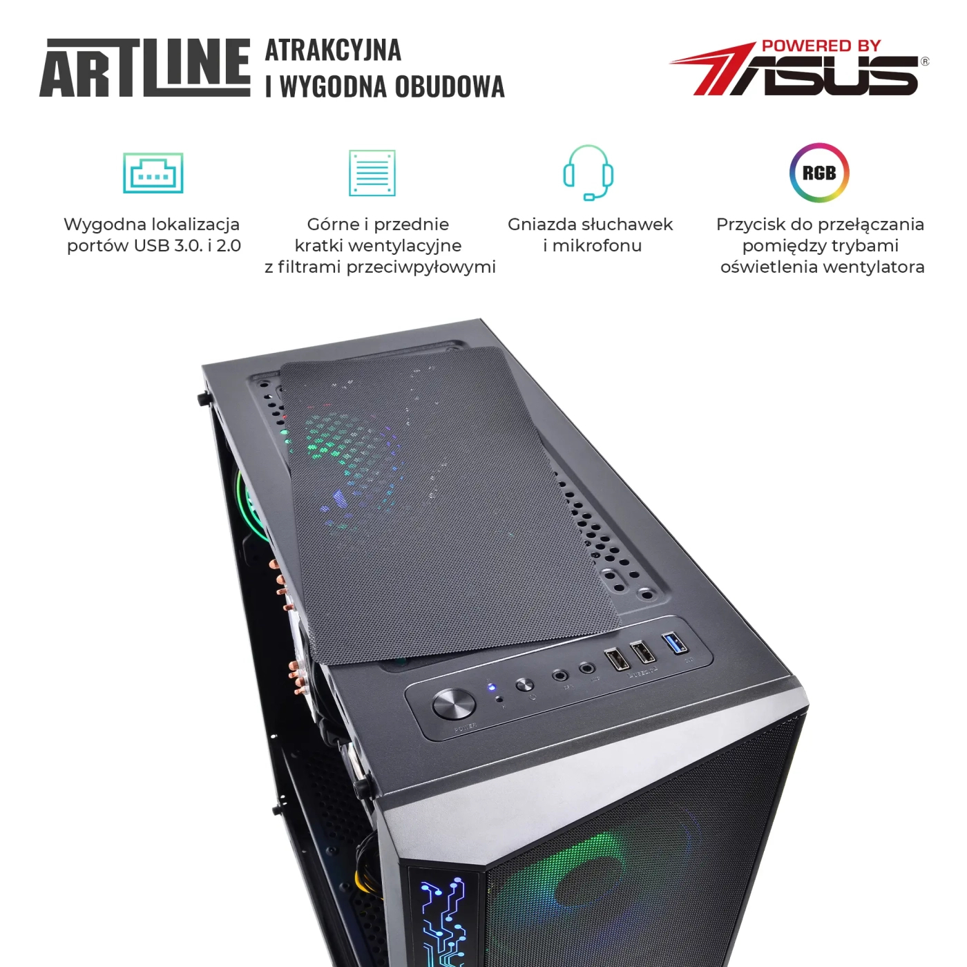 Komputer gamingowy ARTLINE Gaming X36 i5 11400F RX 6600 8GB BA1641Win cena - zdjęcie 3
