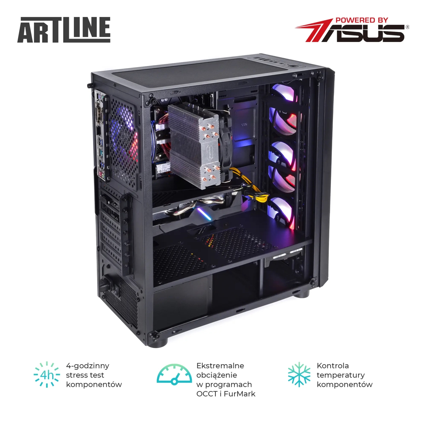 Komputer gamingowy ARTLINE Gaming X36 i5 12400F RX 6600 8GB BA1641 cena - zdjęcie 6