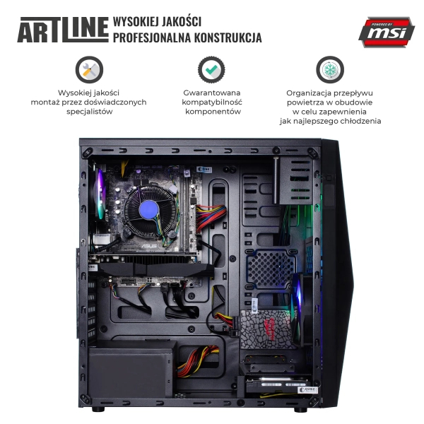 Komputer do domu ARTLINE Home H47 Ryzen 5 3600 GTX 1630 4GB F2821 cena - zdjęcie 4