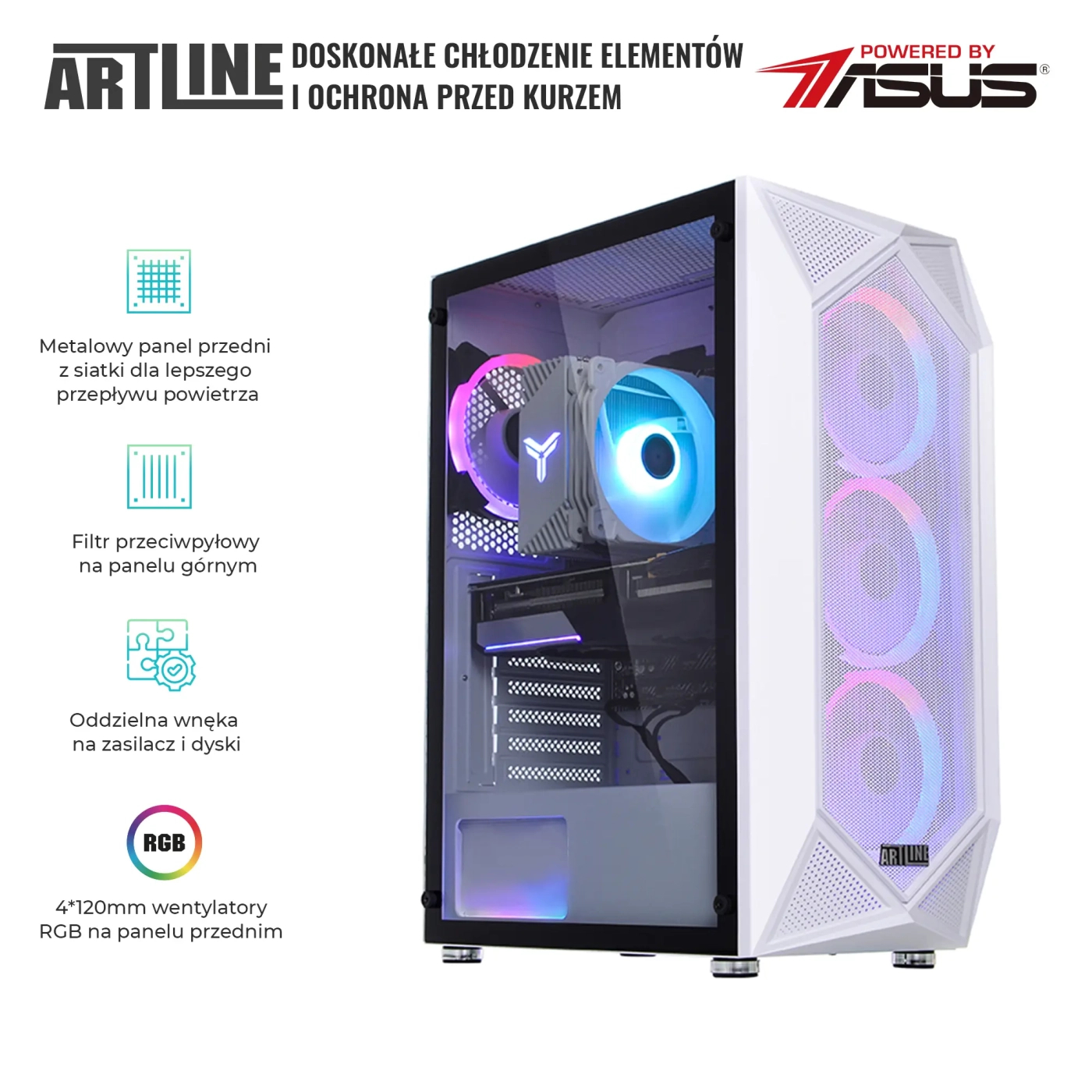 Komputer gamingowy ARTLINE Gaming X55 i5 12400F RTX 3060 8GB SN1610 cena - zdjęcie 2