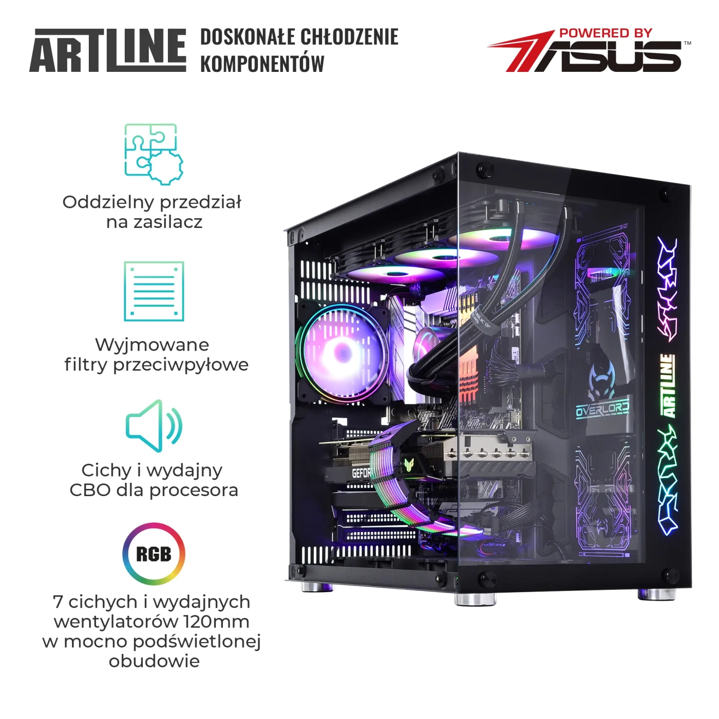 Komputer gamingowy ARTLINE Overlord X95 i7 11700KF RTX 4070 12GB OV32510 cena - zdjęcie 2
