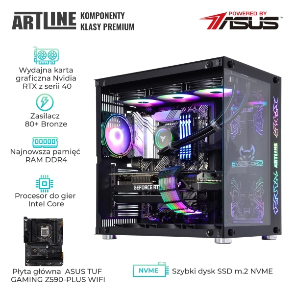 Komputer gamingowy ARTLINE Overlord X95 i7 11700KF RTX 4070 12GB OV32510 cena - zdjęcie 13