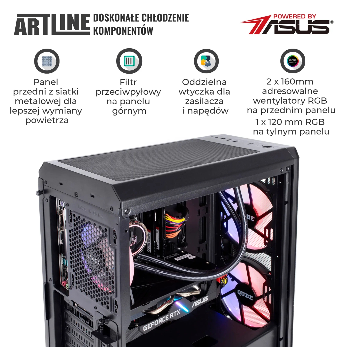 Komputer gamingowy ARTLINE Gaming X77 i7 13700F RTX 4070 12GB W164102Win cena - zdjęcie 2