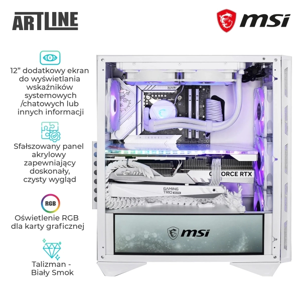 Komputer gamingowy ARTLINE Overlord FROSTBITE i7 13700KF RTX 4080 16GB MG321010 cena - zdjęcie 3