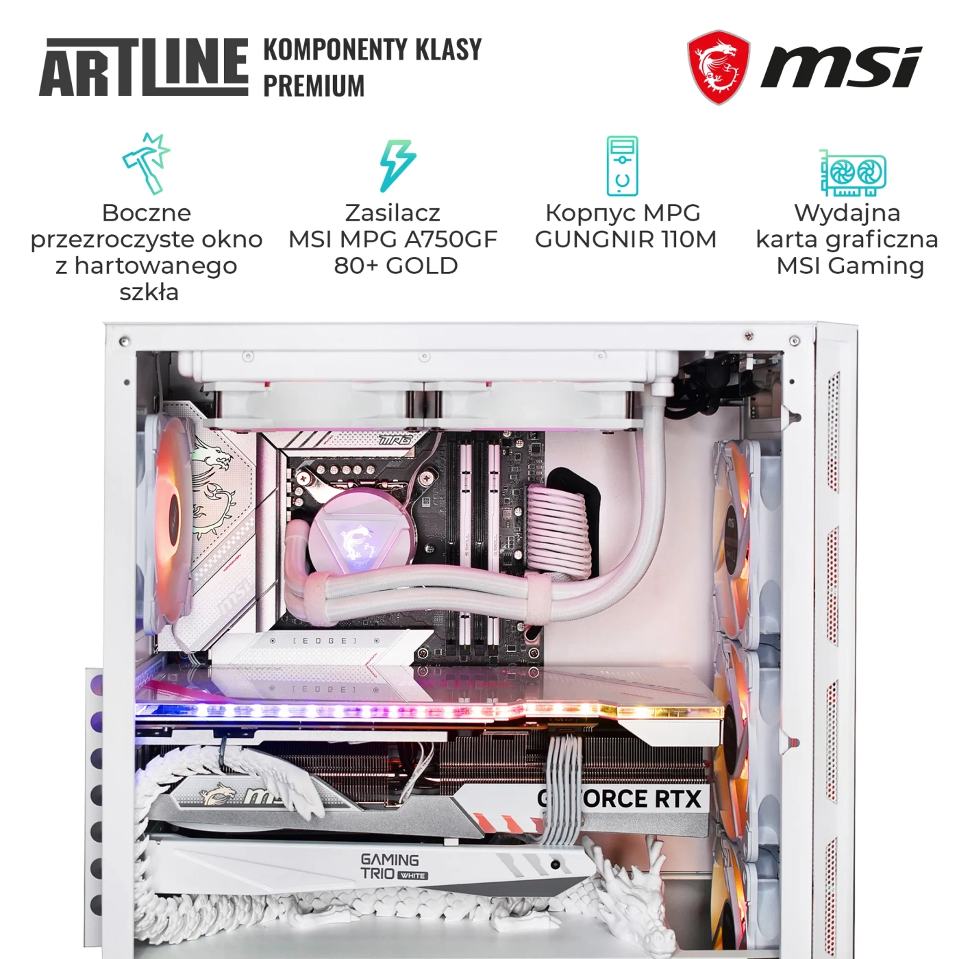 Komputer gamingowy ARTLINE Overlord FROSTBITE i9 12900KF RTX 4080 16GB MG321010 cena - zdjęcie 7