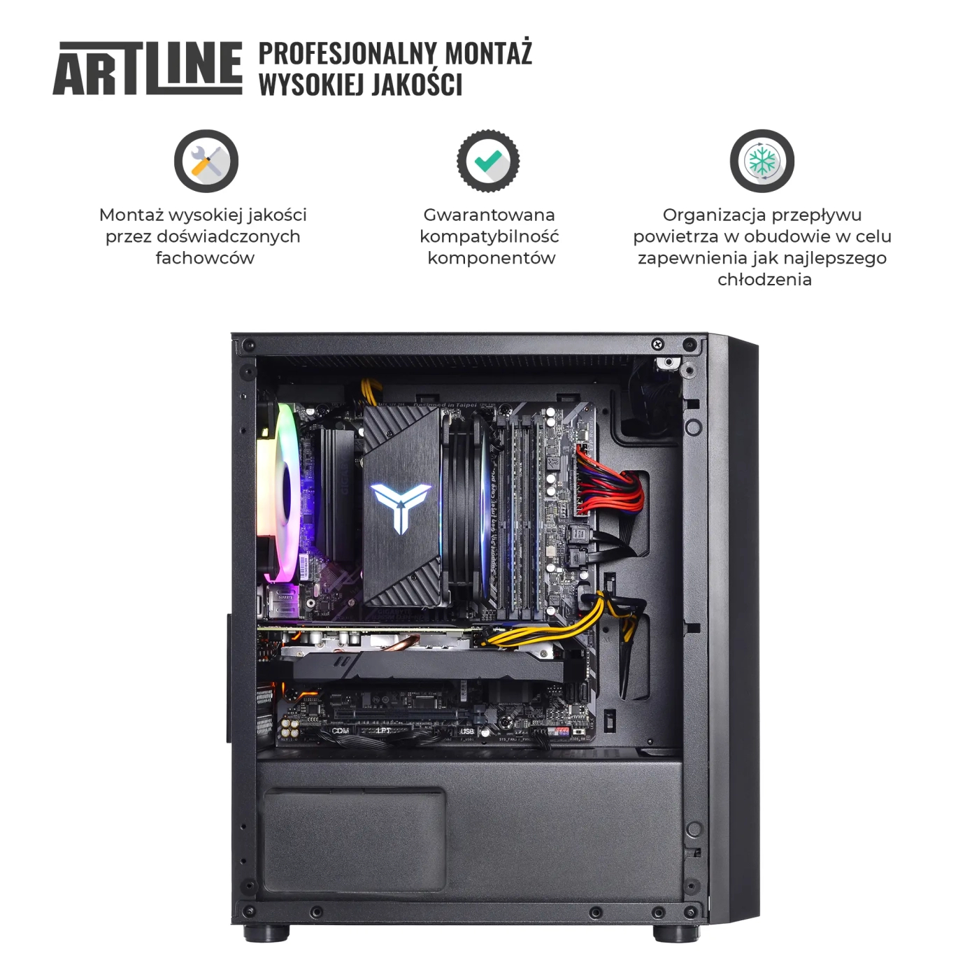 Komputer gamingowy ARTLINE Gaming X49 Ryzen 5 3600 RTX 3060 8GB B21610Win cena - zdjęcie 4