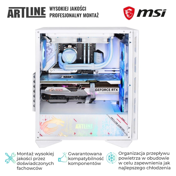 Komputer gamingowy ARTLINE Overlord FROSTBITE Ryzen 5 7600X RTX 4080 16GB MG3210 cena - zdjęcie 8