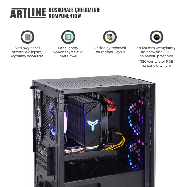 Komputer gamingowy ARTLINE Gaming X72 Ryzen 7 3700X RTX 3060 8GB B21610Win cena - zdjęcie 1