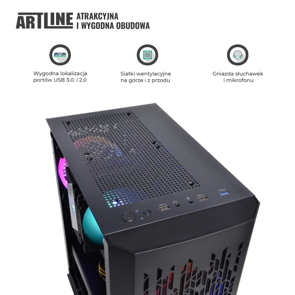 Komputer gamingowy ARTLINE Gaming X72 Ryzen 7 3700X RTX 3060 8GB B21610Win cena - zdjęcie 3
