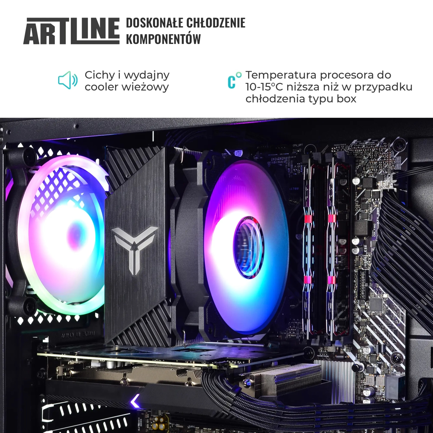Komputer gamingowy ARTLINE Overlord NEON Ryzen 7 5800X RTX 4070 12GB NR3242 cena - zdjęcie 2