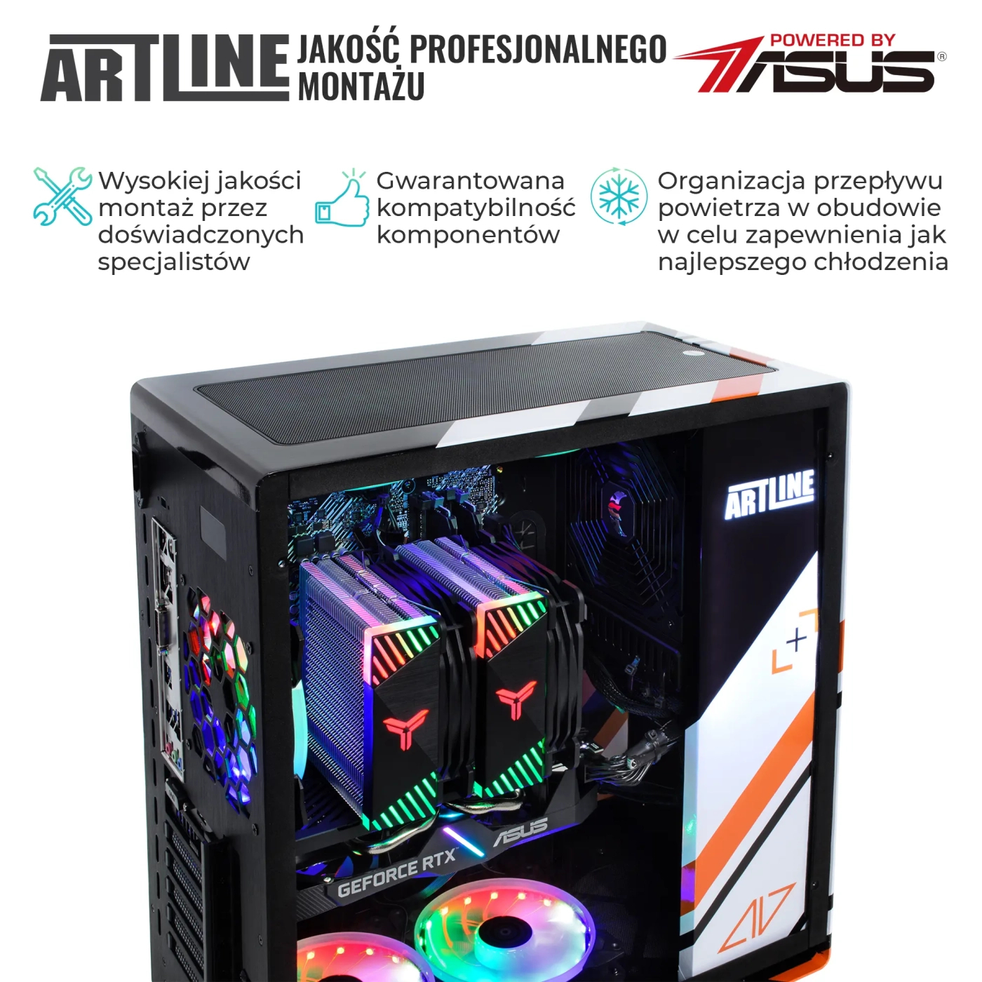 Komputer gamingowy ARTLINE Overlord ASMV Ryzen 7 7700X RTX 4070 12GB GA32102 cena - zdjęcie 4