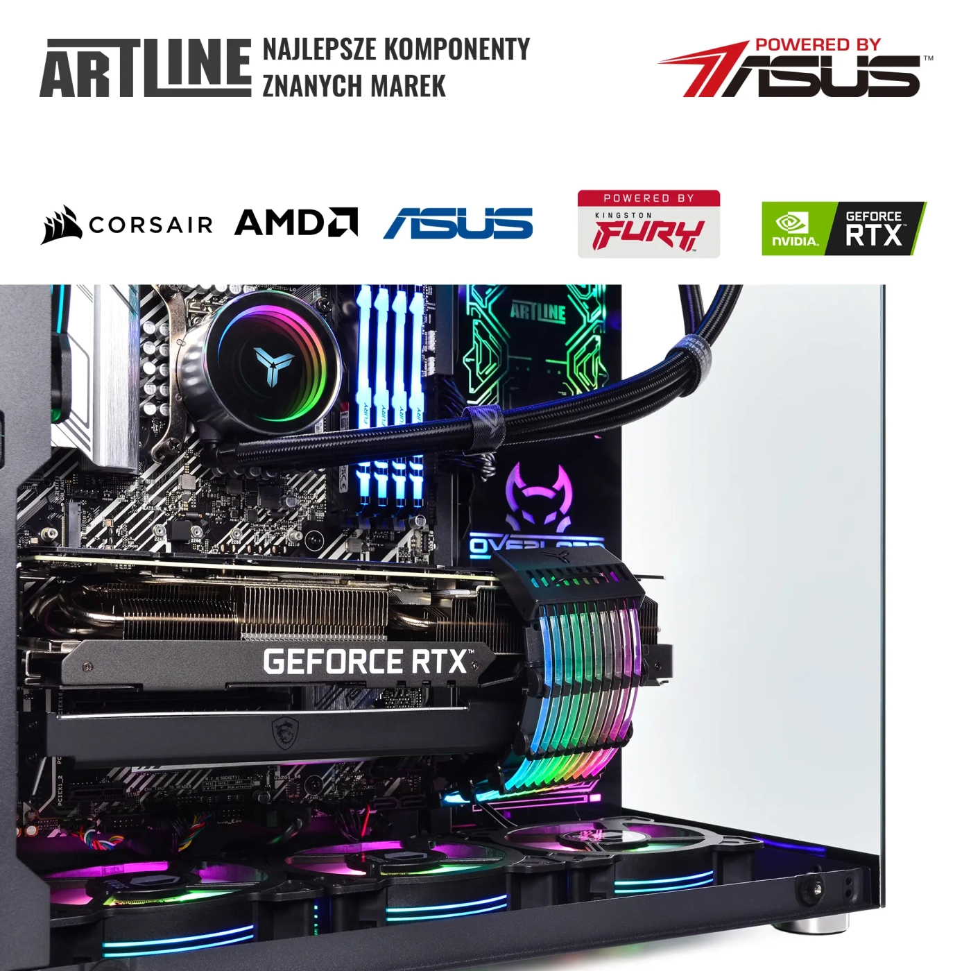 Komputer gamingowy ARTLINE Overlord X94 Ryzen 9 5950X RTX 4070 12GB OV321010Win cena - zdjęcie 8
