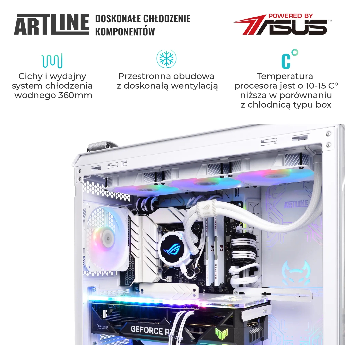 Komputer gamingowy ARTLINE Overlord GT502 Ryzen 9 7900X3D RTX 4080 16GB GT5W641010 cena - zdjęcie 3