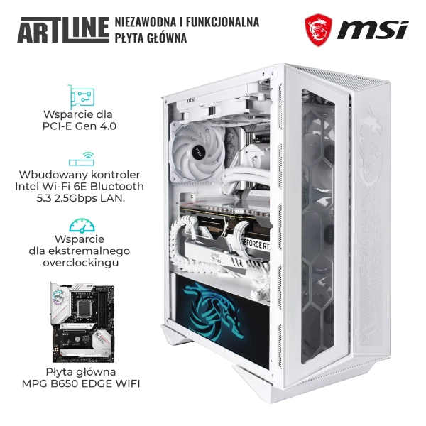 Komputer gamingowy ARTLINE Overlord FROSTBITE Ryzen 9 7900X3D RTX 4080 16GB MG321010 cena - zdjęcie 2