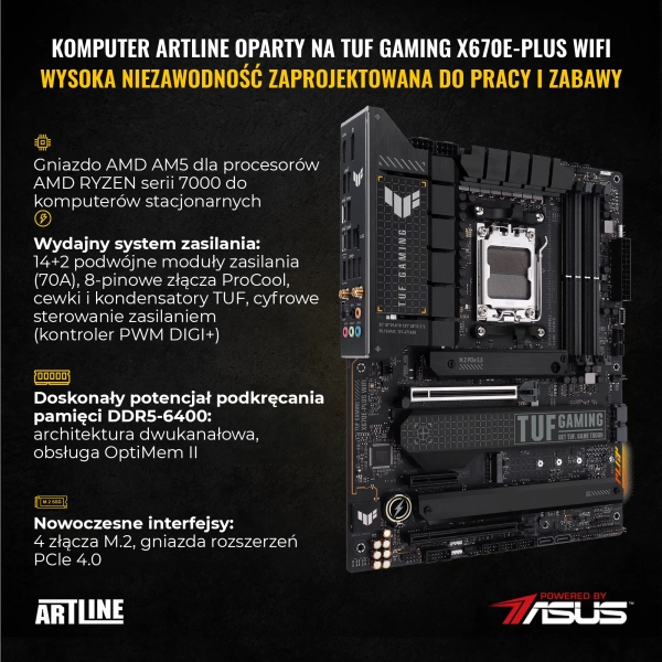 Komputer gamingowy ARTLINE Overlord GT502 Ryzen 9 7900X3D RTX 4090 24GB GT50232102Win cena - zdjęcie 2