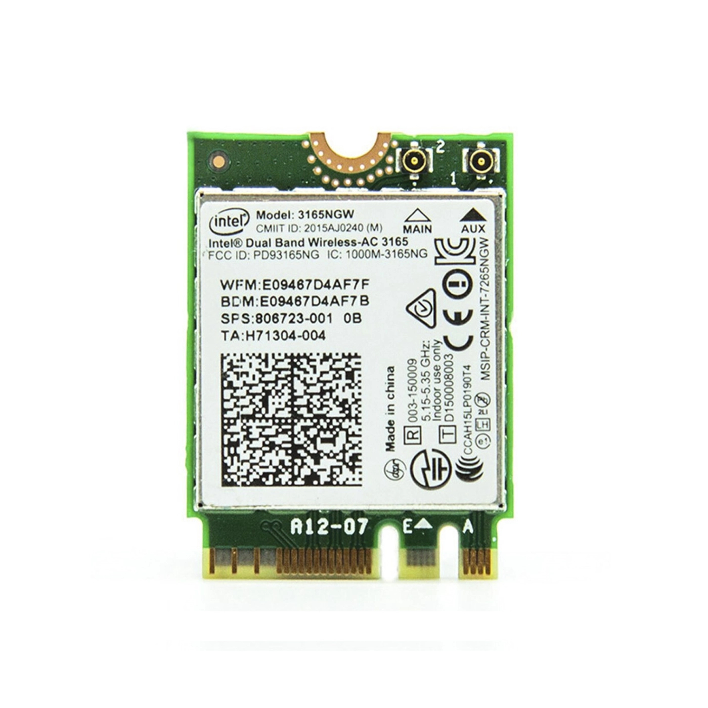 Wi-Fi adapter Intel Wireless-AC 3165 m.2 cena - zdjęcie 0