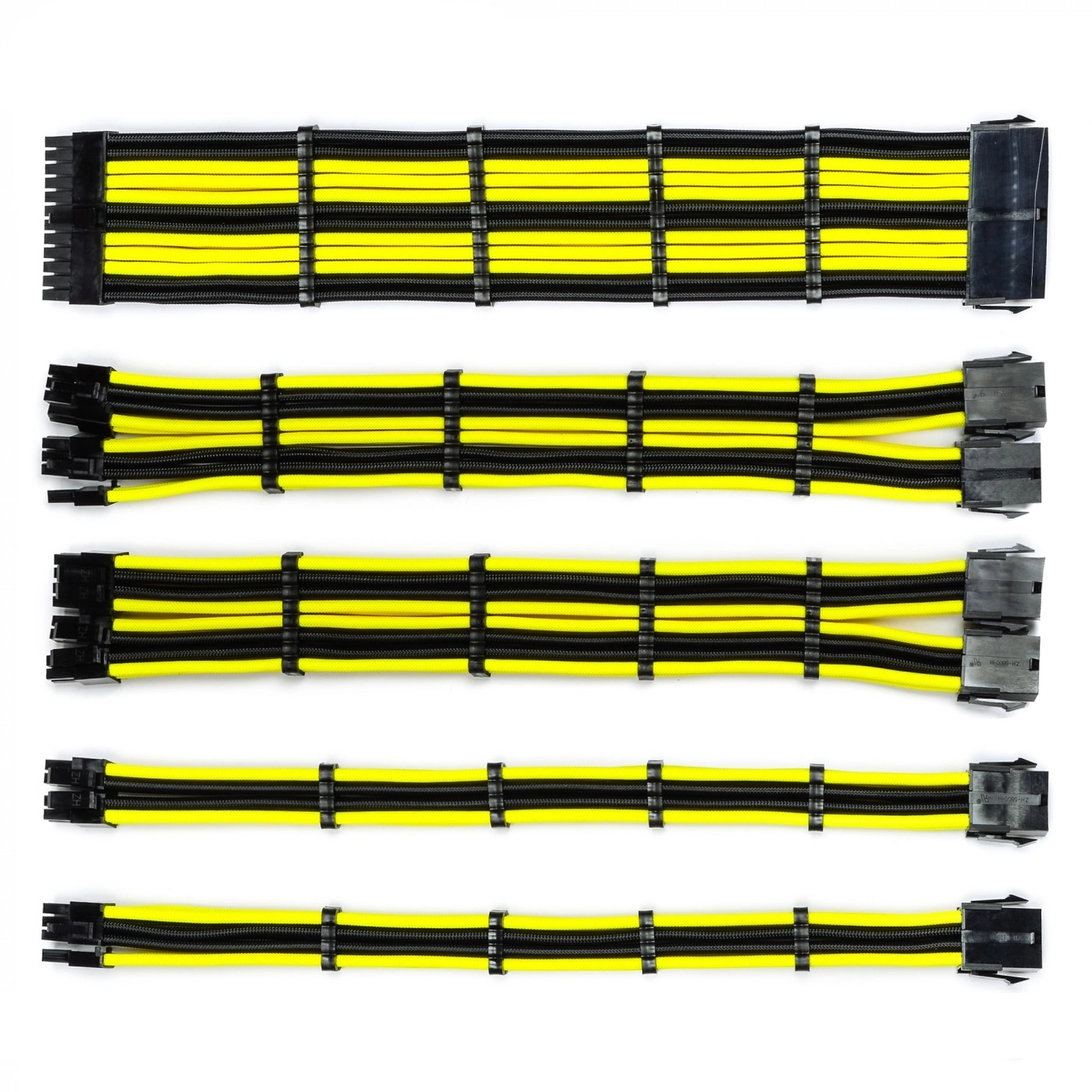 Zestaw kabli do zasilacza QUBE 1*24P MB, 2*4+4P CPU, 2*6+2P VGA Czarno-żółty cena - zdjęcie 0