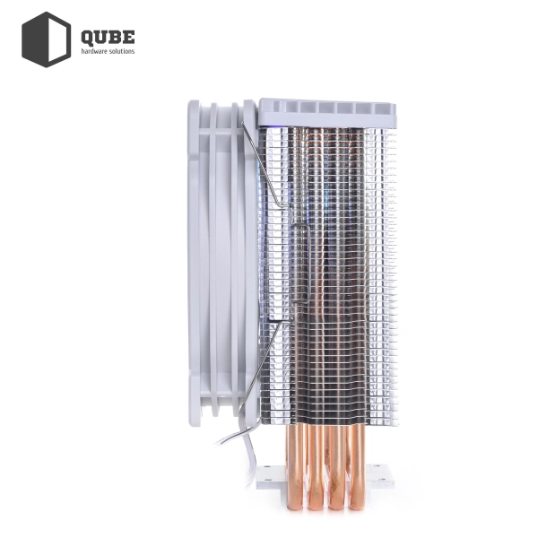 Chłodzenie procesora Qube QB-OL1000 White (120mm/4pin/700-1800RPM/37.2Dba/max.TDP 130W/4 rurki termiczne) cena - zdjęcie 1