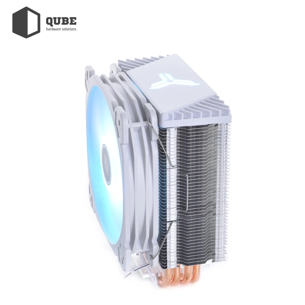 Chłodzenie procesora Qube QB-OL1000 White (120mm/4pin/700-1800RPM/37.2Dba/max.TDP 130W/4 rurki termiczne) cena - zdjęcie 8