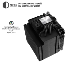 Chłodzenie CPUQube QB-OL6250 (140mm/4pin/700-1800RPM/38Dba/6 rurek termicznych/4PIN PWM) cena - zdjęcie 3