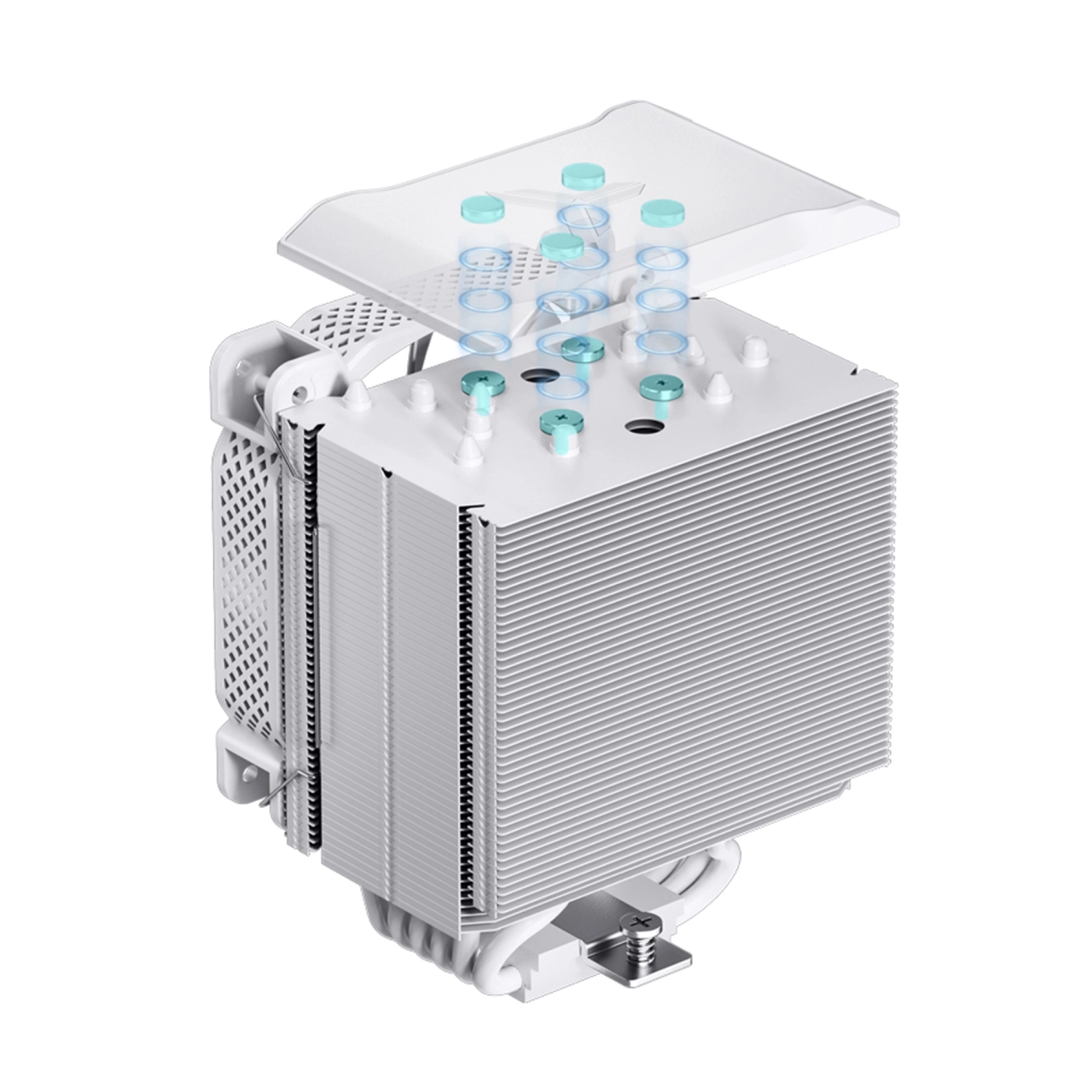 Chłodzenie procesora JONSBO HX6240 White (120mm/4pin/LGA1200/115X/1700/2011/AM4/AM5/4PIN PWM) cena - zdjęcie 2
