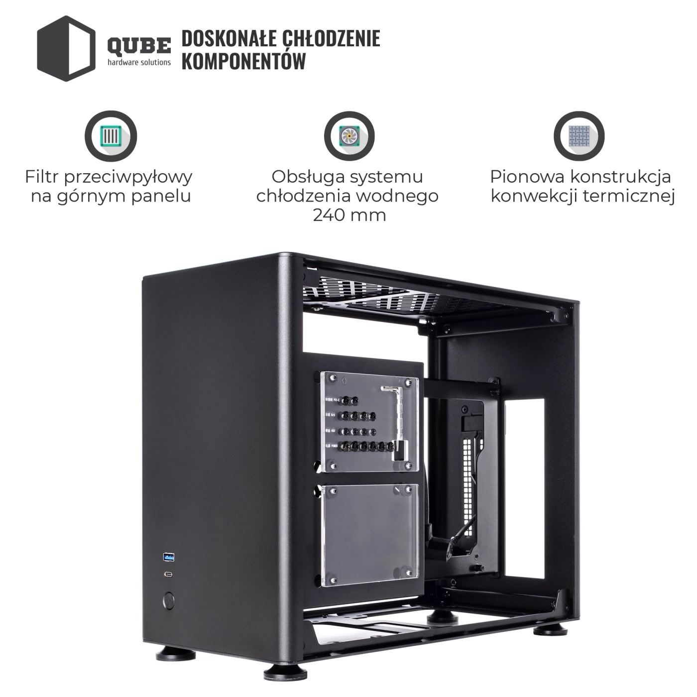 Obudowa QUBE A4 Black (QBA4I_WBNU3) cena - zdjęcie 11