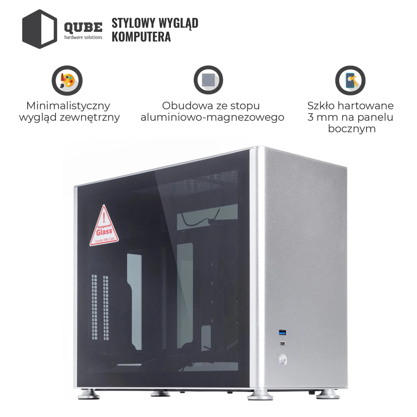 Obudowa QUBE A4 Silver (QBA4I_WSNU3) cena - zdjęcie 10