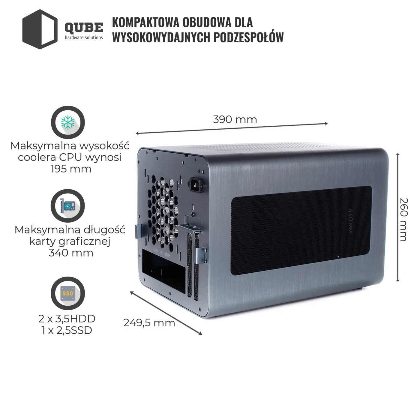 Obudowa QUBE V8 Gray (QBV8D_FBNU3) cena - zdjęcie 14