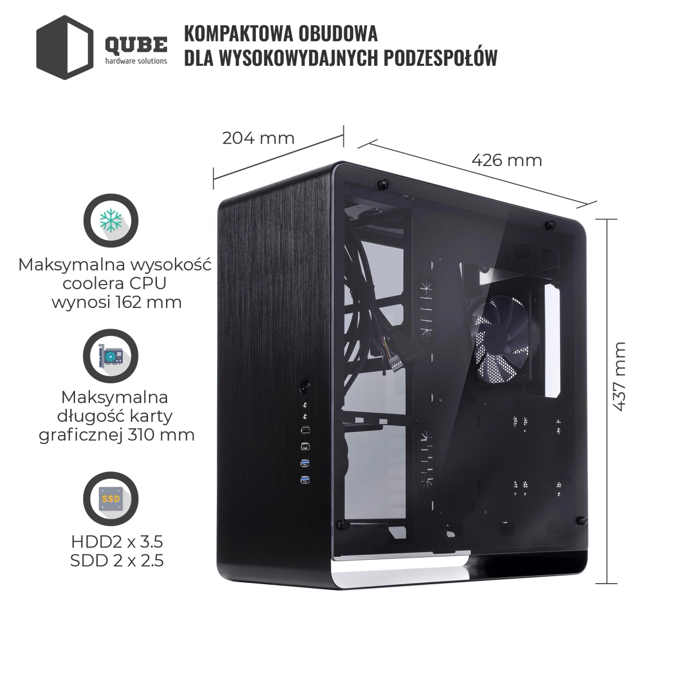 Obudowa QUBE HAWK Black (QBX4A_WBNU3) cena - zdjęcie 10