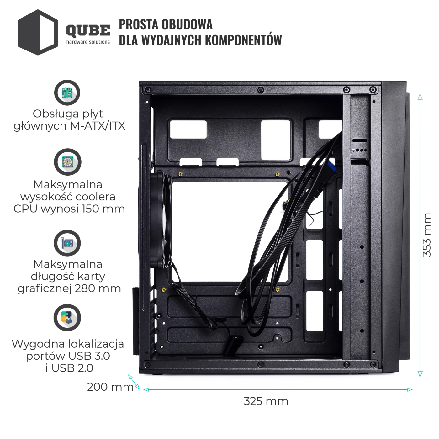 Obudowa QUBE QBC01 (QBC01_MBNU3) cena - zdjęcie 6