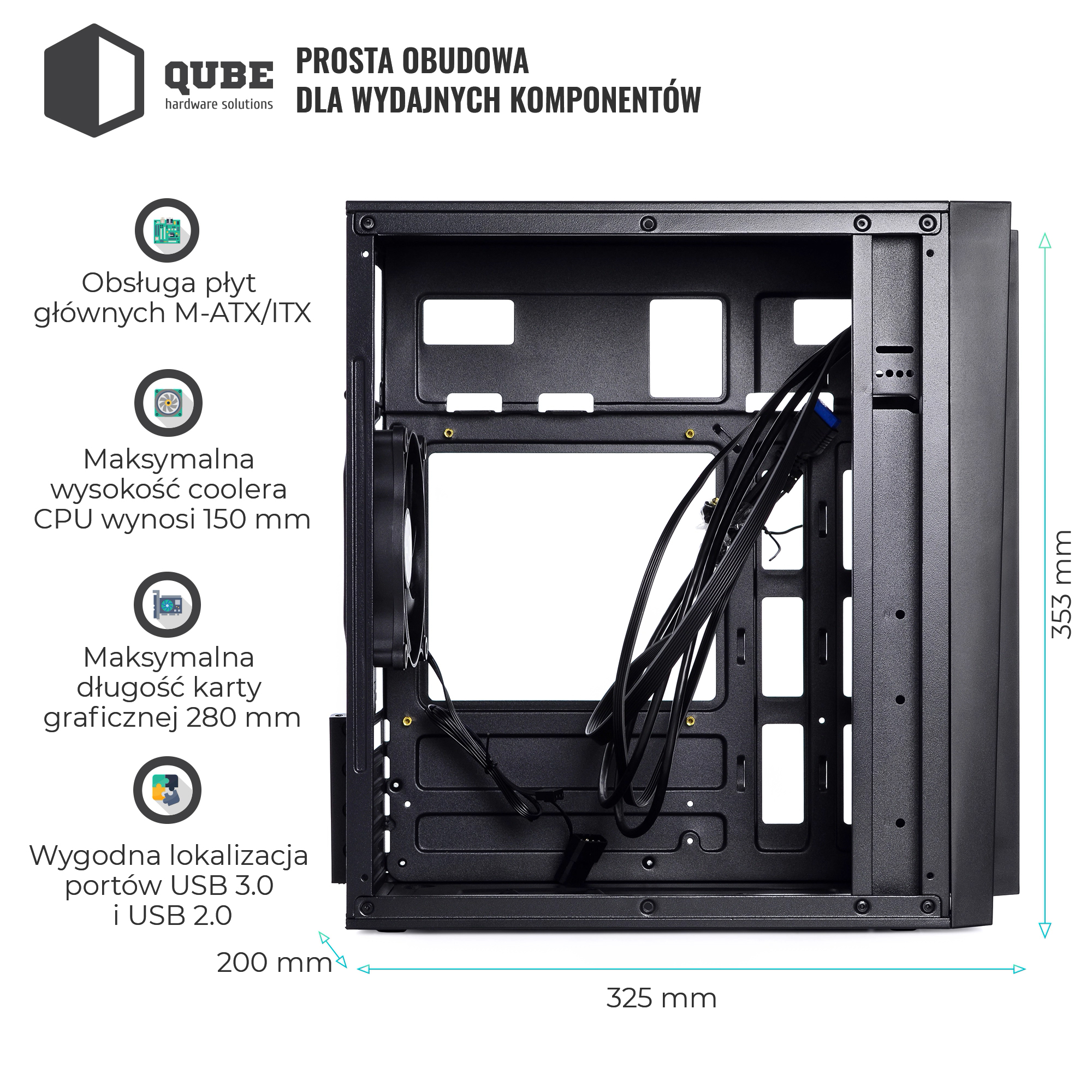 Obudowa QUBE QBC01 (QBC01_MBNU3) cena - zdjęcie 6