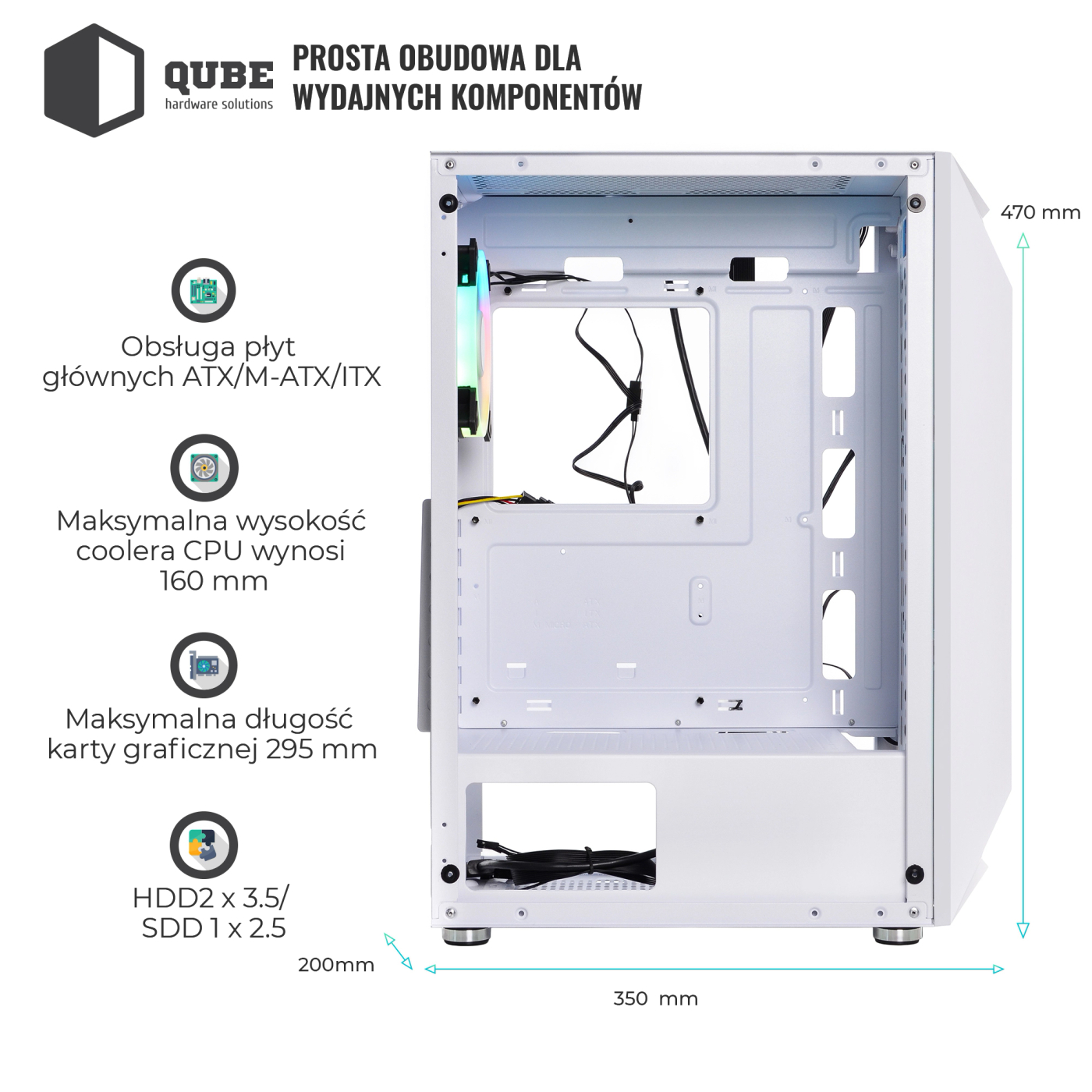 Obudowa QUBE SNOW (SNOW_FMMU3) cena - zdjęcie 6