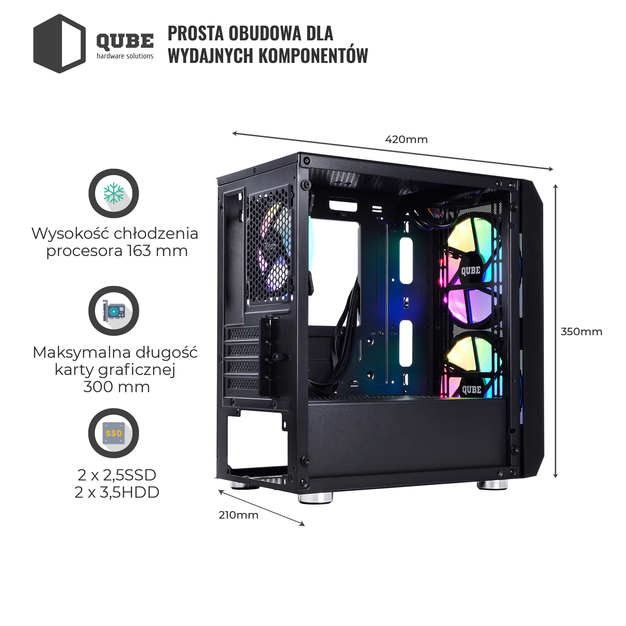 Obudowa QUBE NEPTUNE mini (QB08N_FC5U3) cena - zdjęcie 1