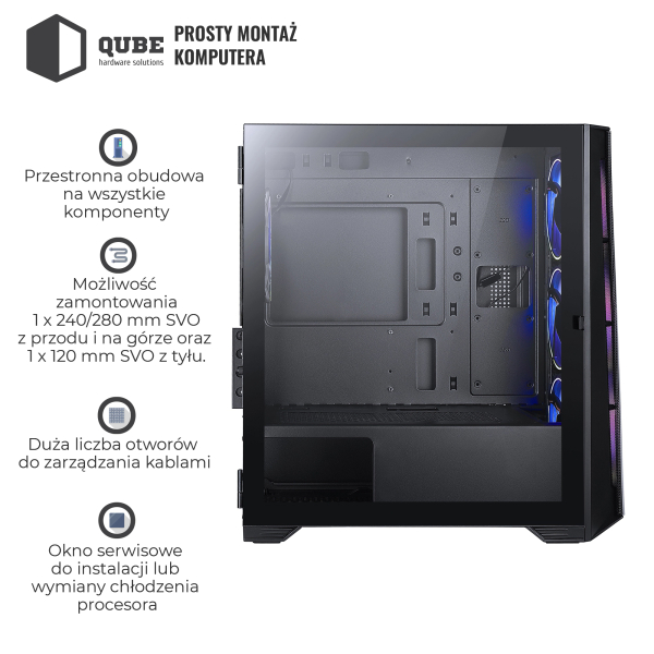 Obudowa QUBE MESH no PSU (MESH_FMNU3) cena - zdjęcie 8
