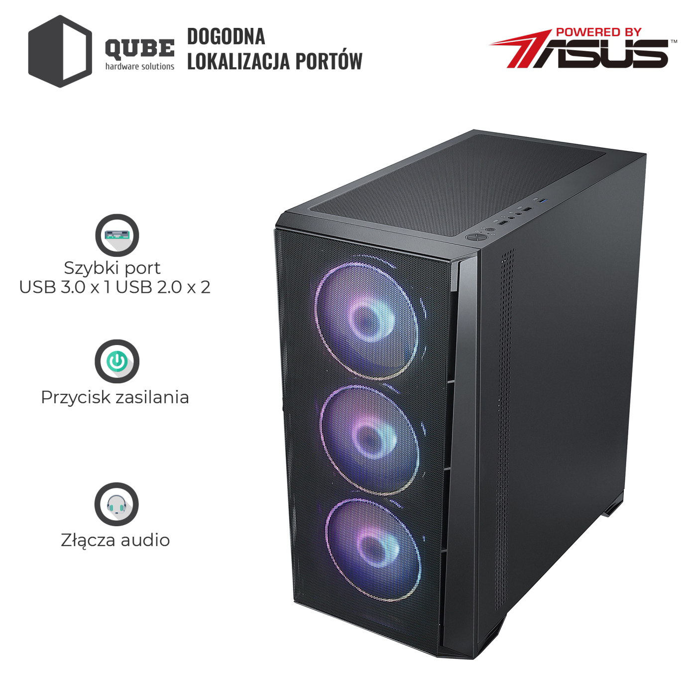 Obudowa QUBE MESH no PSU (MESH_FMNU3) cena - zdjęcie 9