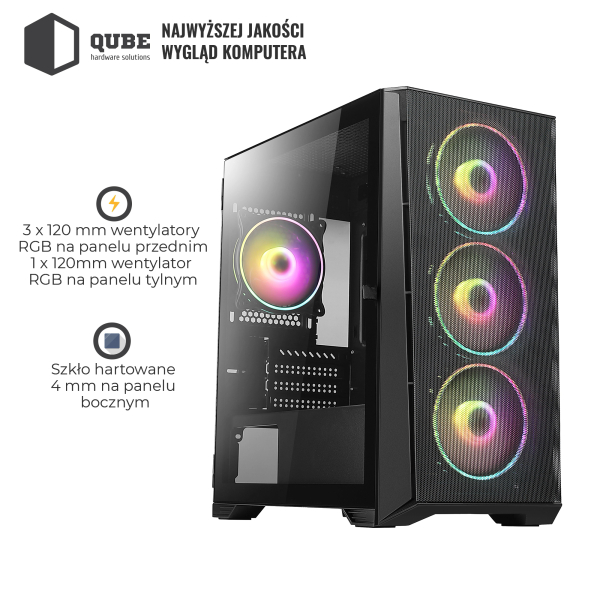 Obudowa QUBE MESH no PSU (MESH_FMNU3) cena - zdjęcie 10