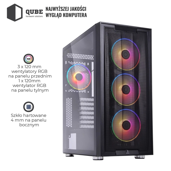 Obudowa QUBE GALAXY RGB Black (GALAXY_FCNU3) cena - zdjęcie 10