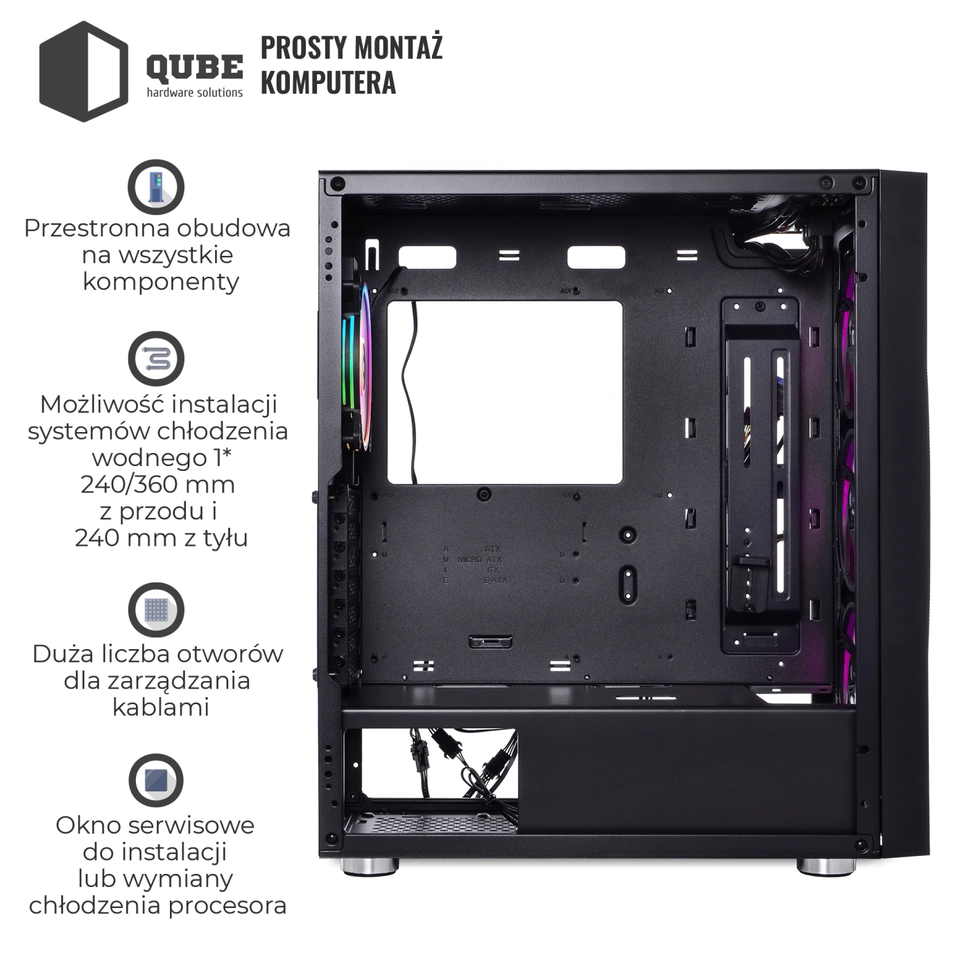 Obudowa QUBE GALAXY RGB Black (GALAXY_FCNU3) cena - zdjęcie 12