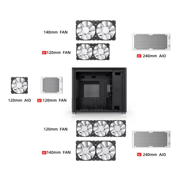 Obudowa JONSBO D30 Aluminum Black cena - zdjęcie 12
