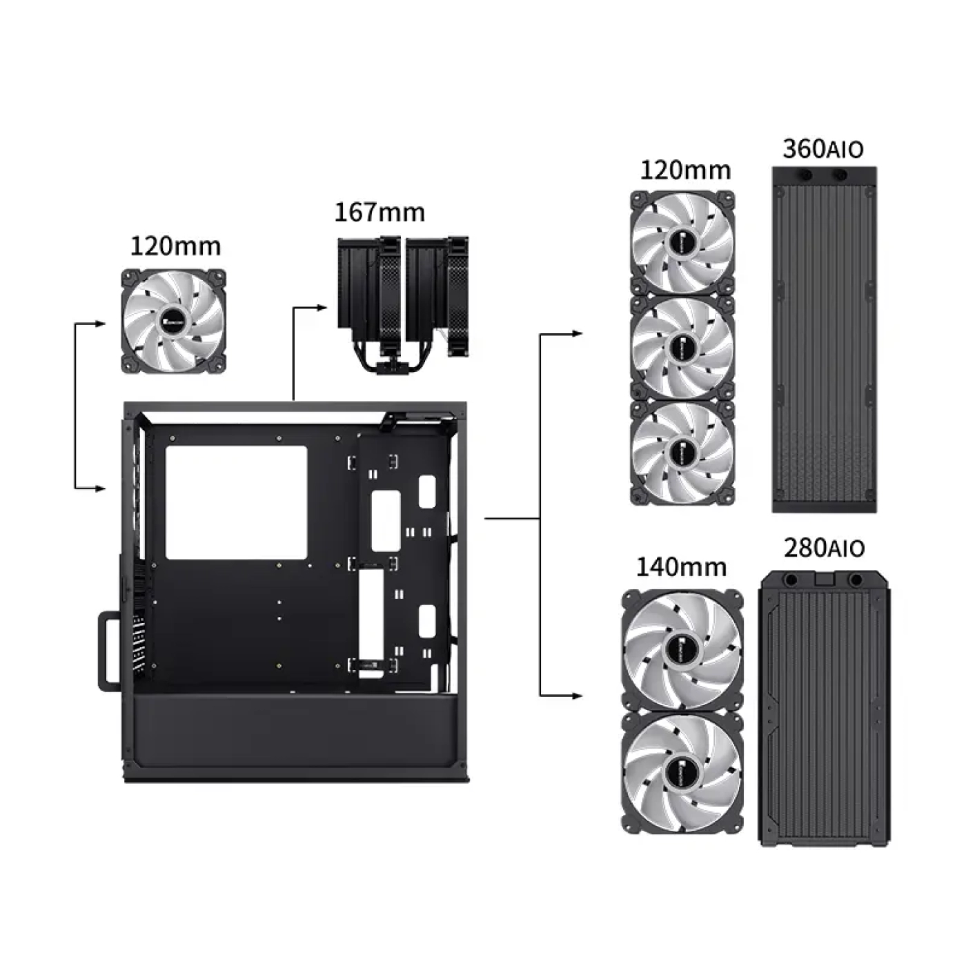 Obudowa JONSBO VR4 Black cena - zdjęcie 14