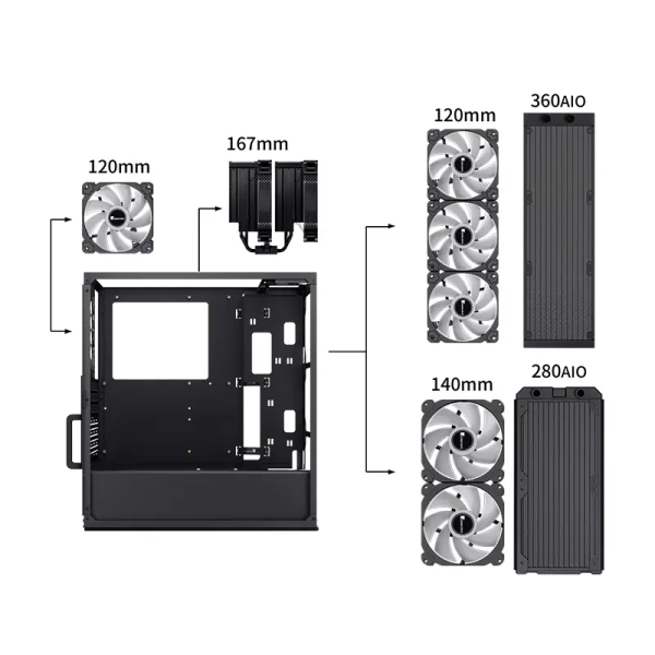 Obudowa JONSBO VR4 Black cena - zdjęcie 14