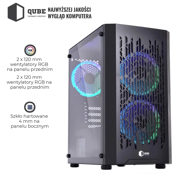 Obudowa QUBE BLOCK 500W Black (BLOCK_F5MU3) cena - zdjęcie 7