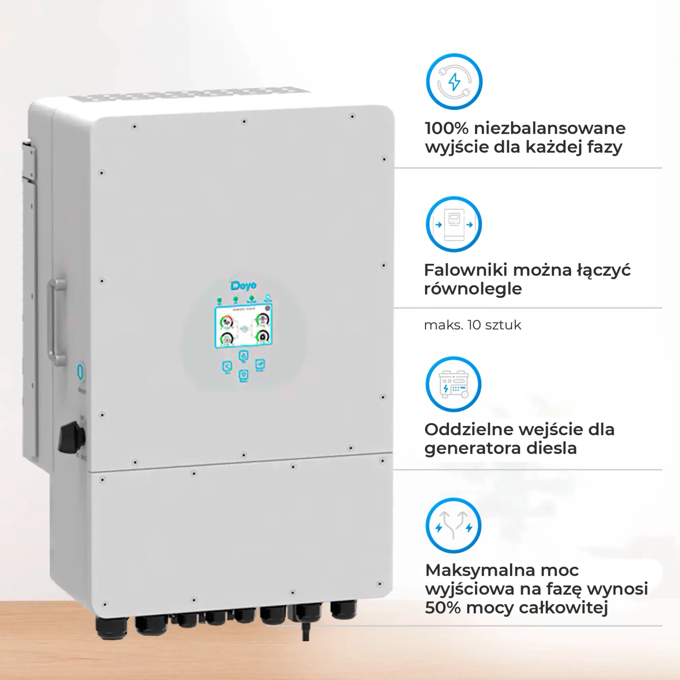 Falownik hybrydowy DEYE SUN-12K-SG04LP3-EU cena - zdjęcie 2