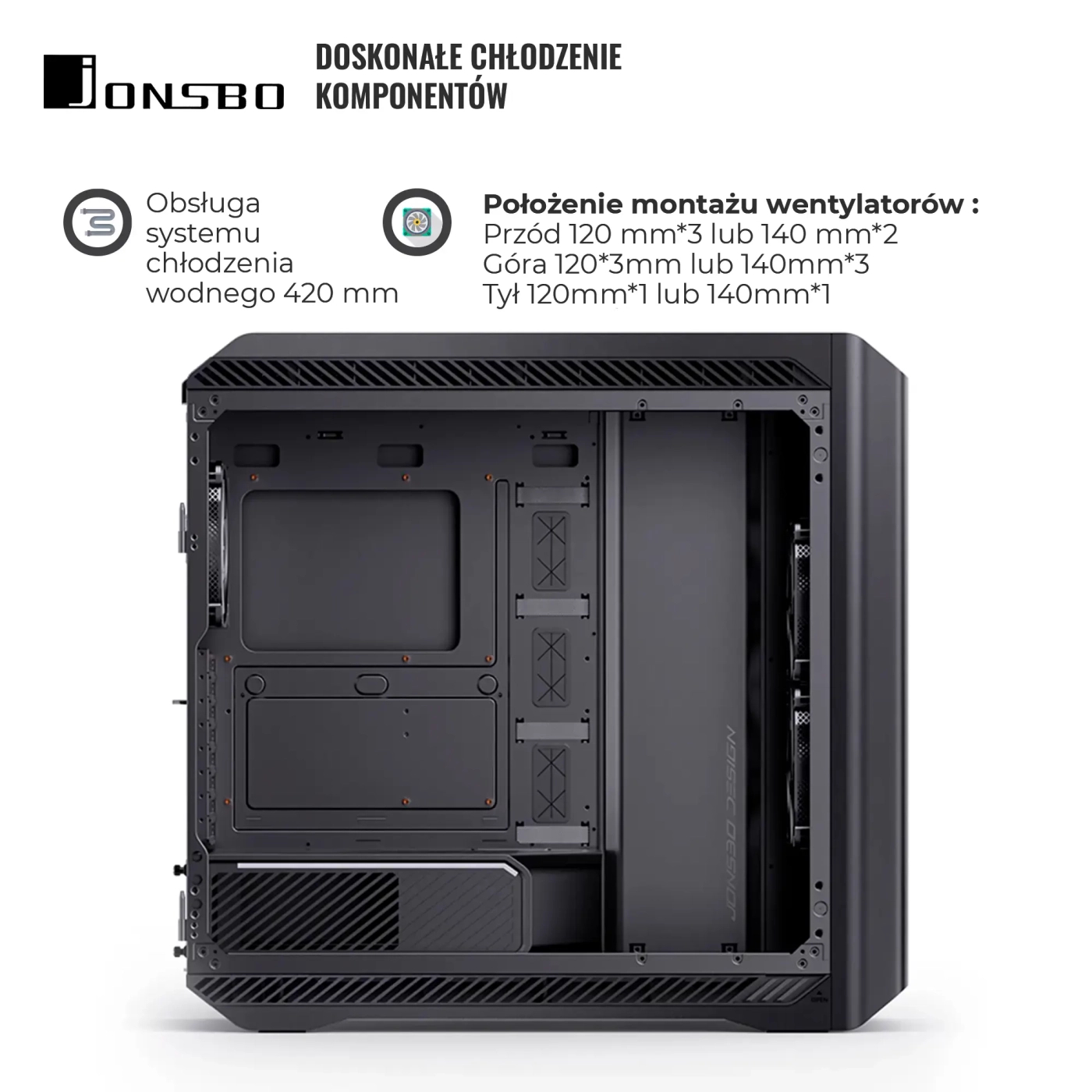 Obudowa JONSBO D500 Black cena - zdjęcie 2