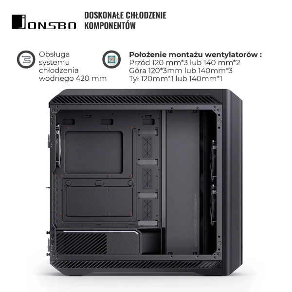 Obudowa JONSBO D500 Black cena - zdjęcie 2